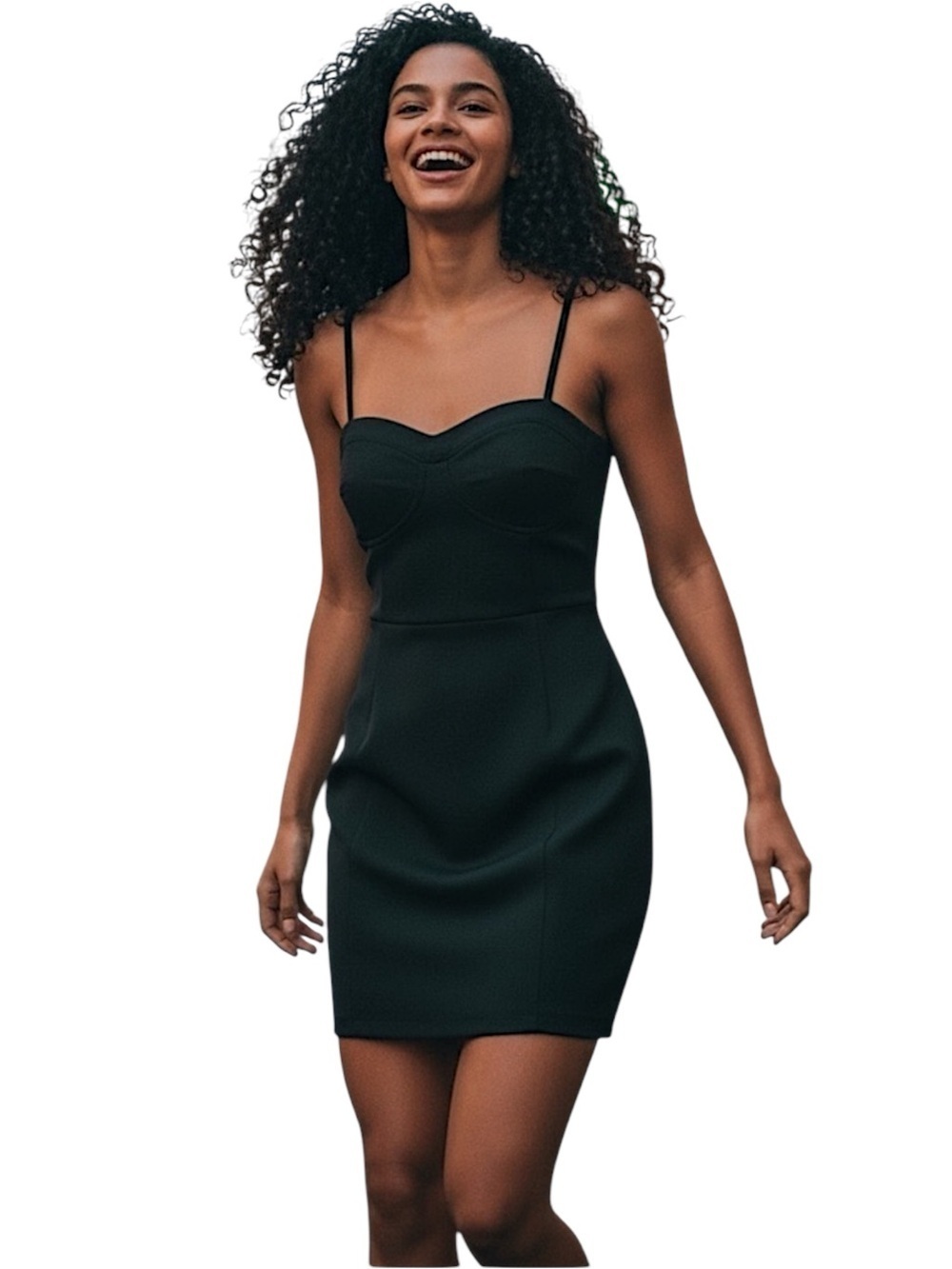 Sofia by Sofia Vergara Bodycon Corset Style Black Knit Dress Size Small
